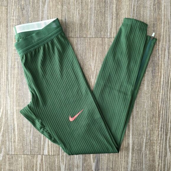 Nike Pro Elite Team Aeroswift Running Pants Green Women’s Size M New DX9078-000 - Picture 1 of 10